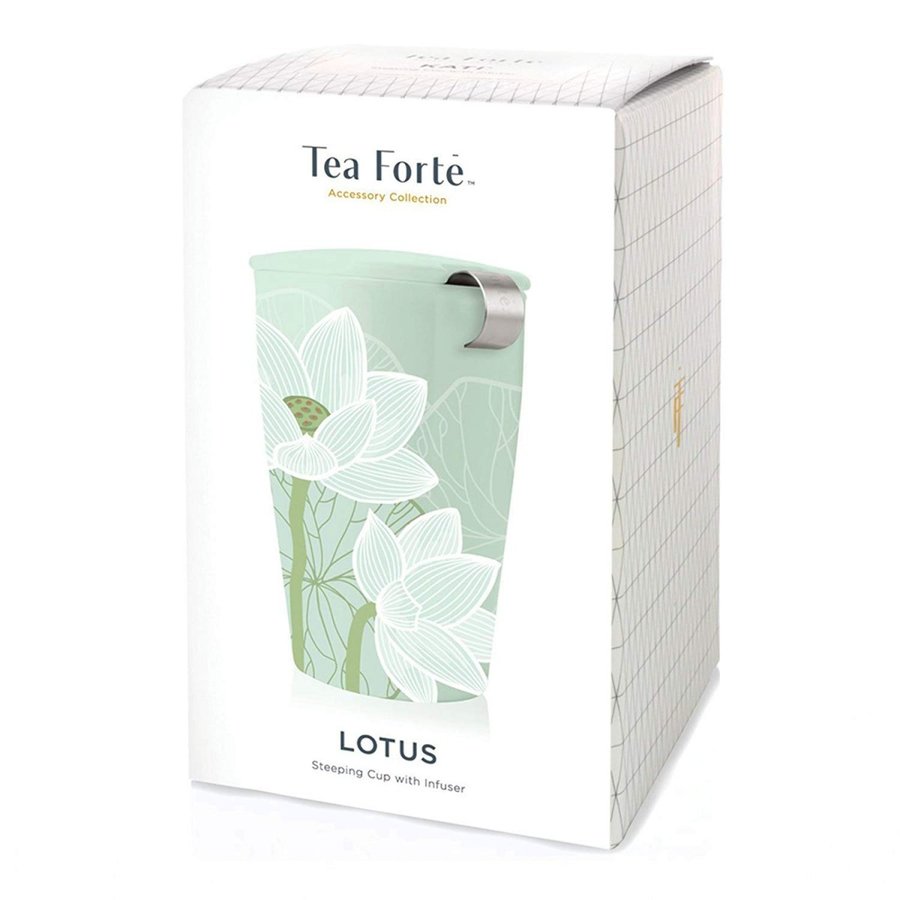 カティ KATI Tea FortSingle Cup Loose Leaf Tea Brewing System, Insulated Ceramic Cup with Tea Infuser and Lid, Lotus by Tea Forte アメリカキッチン雑貨