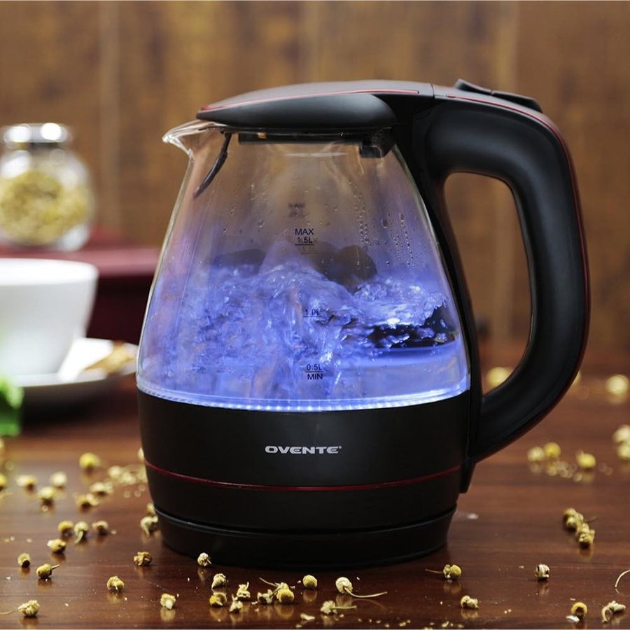 オヴェンテ Ovente 電気ケトル 電気やかん エレクトリックケトル KG83B 1.5L Glass Electric Kettle Black アメリカキッチン家電
