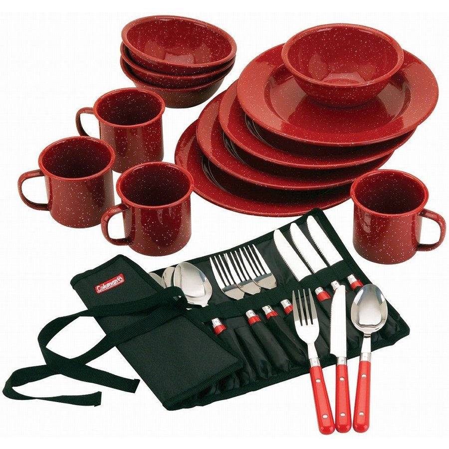Coleman コールマン エナメル食器セット 24ピース キャンプ用食器セット