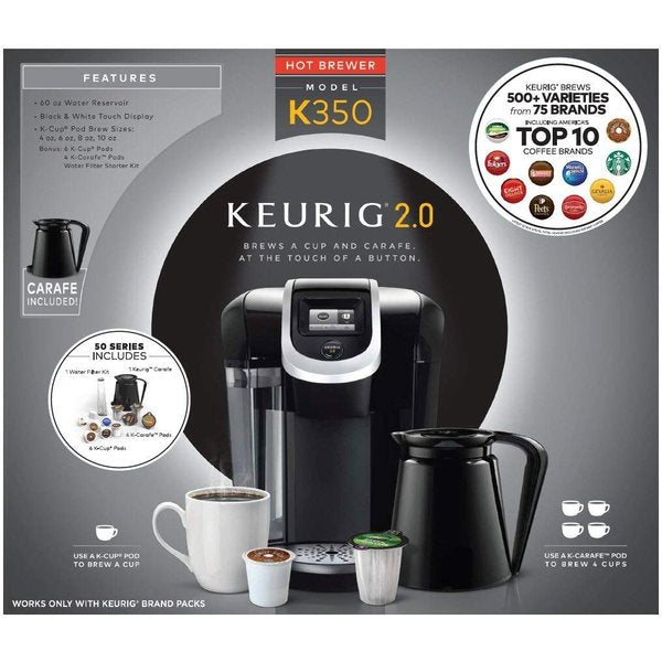 キューリグ コーヒーメーカー Keurig K350 2.0システム シングルカップ お茶 ブラック