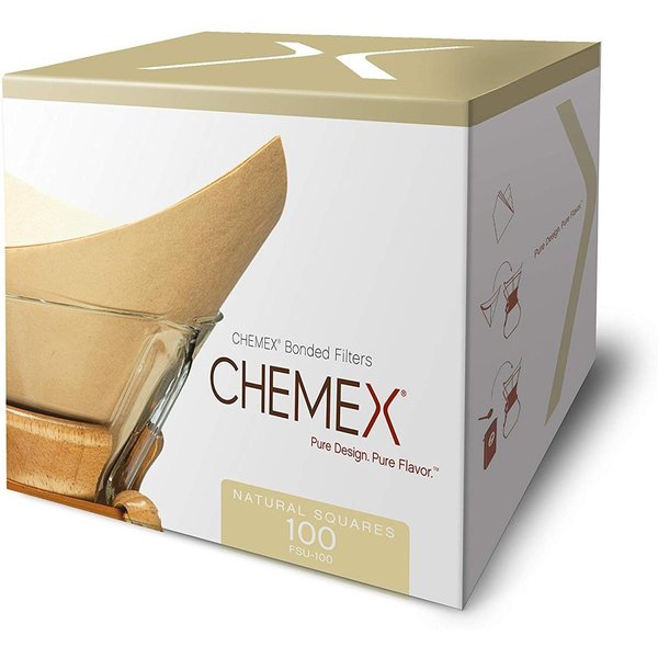 ケメックス コーヒーフィルター Chemex FSU-100 ナチュラル スクエア型 100枚入り