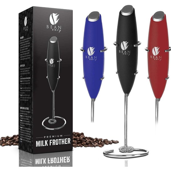 Bean Envy ミルクフォーマー BK1 ハンディ 電動 ミルク泡立て器 ブラック スタンド付き