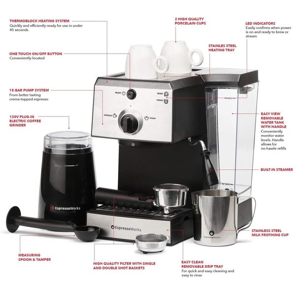 EspressoWorks エスプレッソマシン AEW1000 スチーマー 泡立て器 カプチーノ