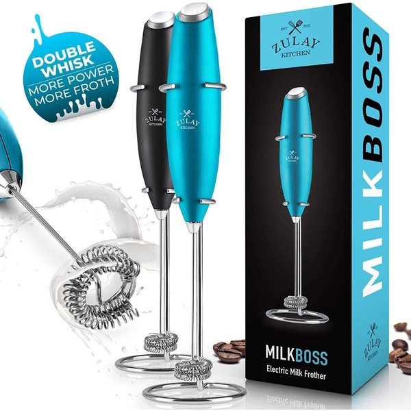 Zulay ミルクフォーマー Milk Boss 電動 自動 ミルク泡立て器 ハンディミニブレンダー