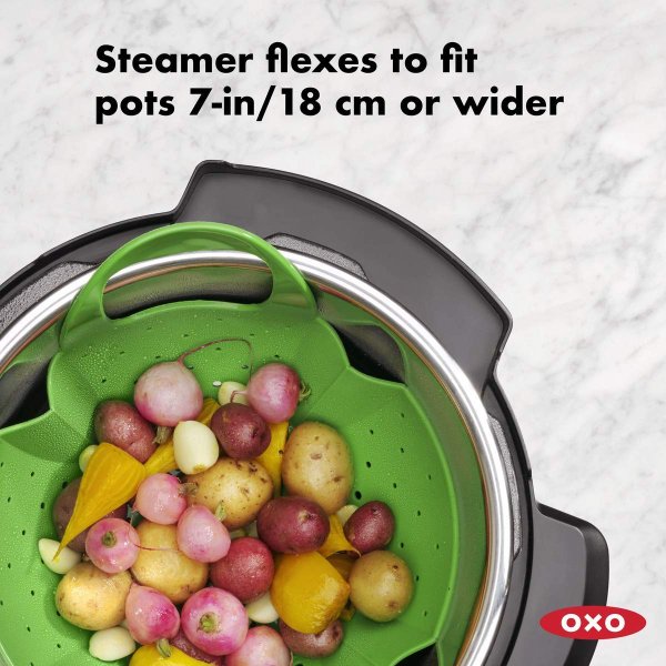 オクソー シリコンスチーマー OXO 1142380 ザル かご 蒸し器 スチーム 蒸す グリーン
