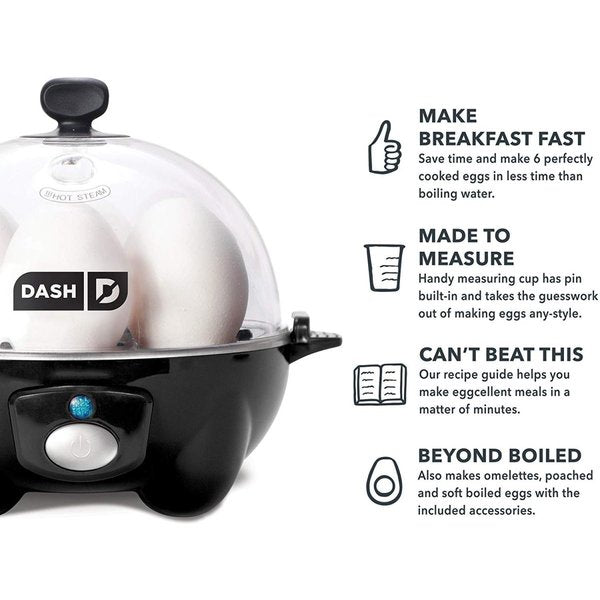 ダッシュ エッグクッカー DASH DEC005BK 卵料理 電動式 自動 ゆで卵 ブラック