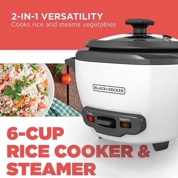 ブラックアンドデッカー 炊飯器 BLACK+DECKER RC506 電気 6カップ スチーマー