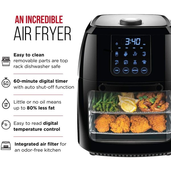 マルチ機能調理器 Chefman 6 Liter Digital Air Fryer+ Rotisserie コンベクションオーブン/ドライフルーツ