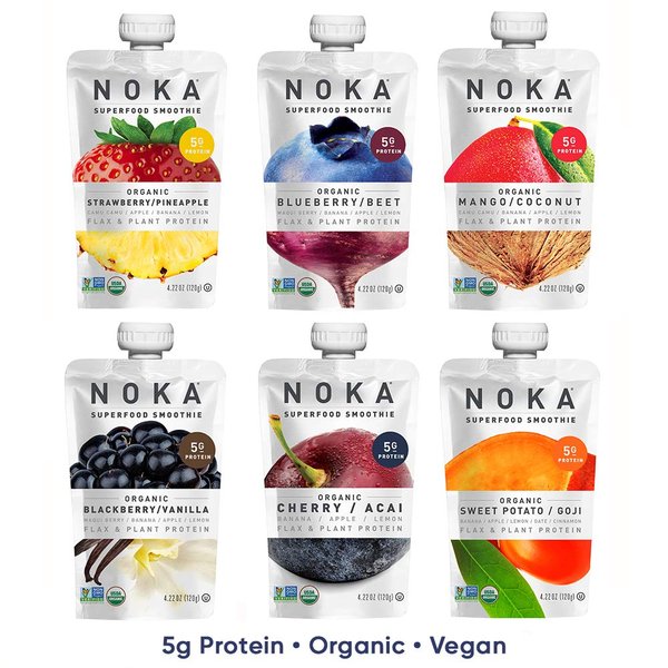 100%の果物と野菜のスムージースクイーズパック NOKA 6フレーバーバラエティ