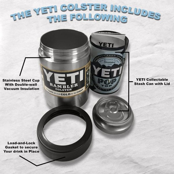 イエティ ランブラー 354ml コルスター ステンレススチール YETI 真空断熱 保冷缶ホルダー