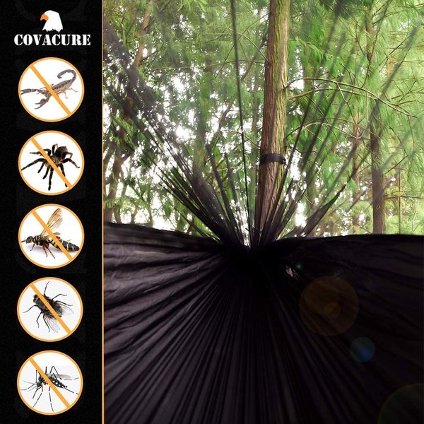 コバキュア キャンピングハンモック ブラック Covacure 軽量 ダブルハンモック