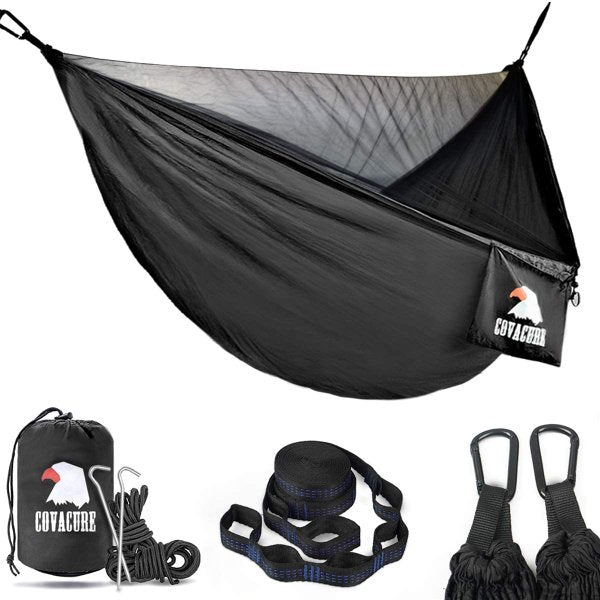 コバキュア キャンピングハンモック ブラック Covacure 軽量 ダブルハンモック