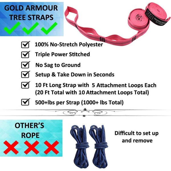 ゴールドアーマー キャンピングハンモック Gold Armour 軽量 ナイロン製 アウトドア