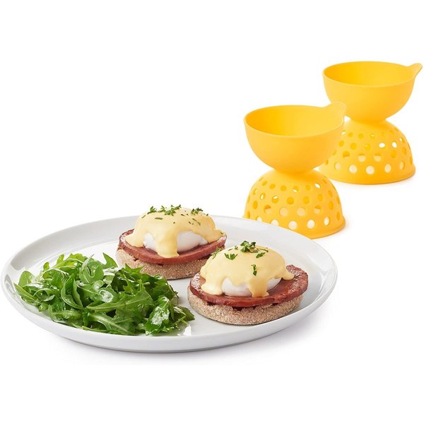 オクソー グッドグリップ シリコン エッグポーチャー 2個 OXO イエロー ポーチドエッグ作り器