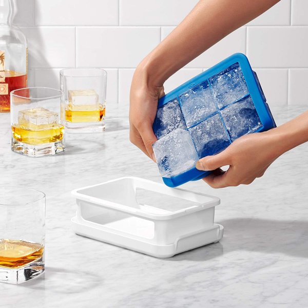 オクソー シリコン スタッカブルアイスキューブトレー OXO ダークブルー 製氷皿