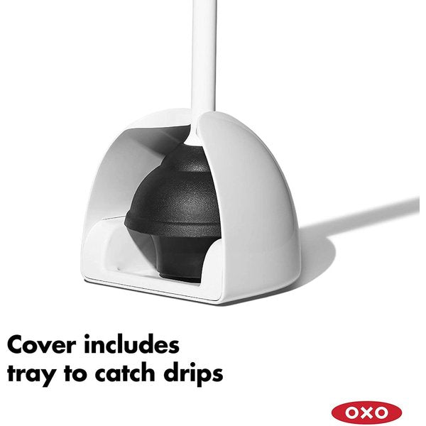 オクソー グッドグリップ トイレプランジャー カバー付き OXO ホワイト ラバーカップ