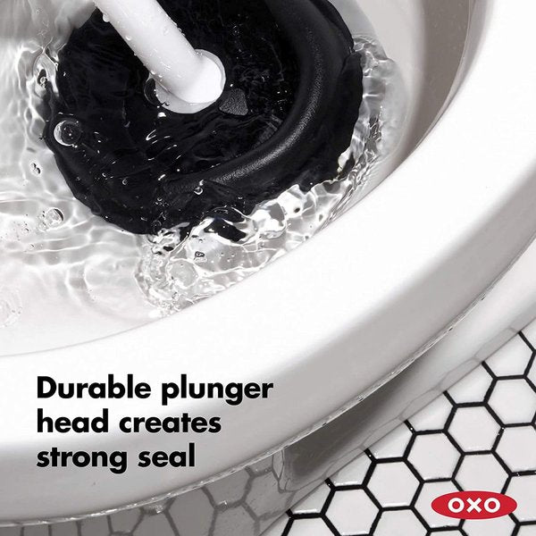 オクソー グッドグリップ トイレプランジャー カバー付き OXO ホワイト ラバーカップ