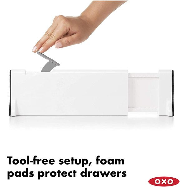 オクソー 拡張可能 ドレッサーディバイダー 2個 OXO 13227200 ホワイト 引き出し仕切り