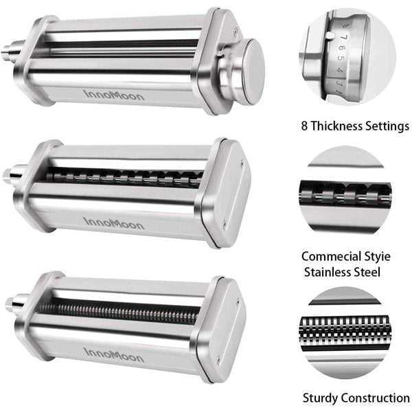 パスタローラー&カッターアタッチメント3点セット InnoMoon スタンドミキサー用 KitchenAid キッチンエイド対応
