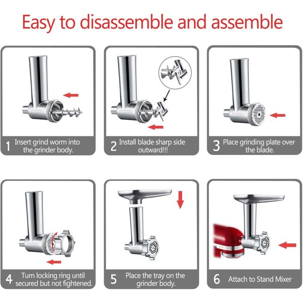 メタルフードグラインダーアタッチメント Cofun スタンドミキサー用 KitchenAid キッチンエイド対応
