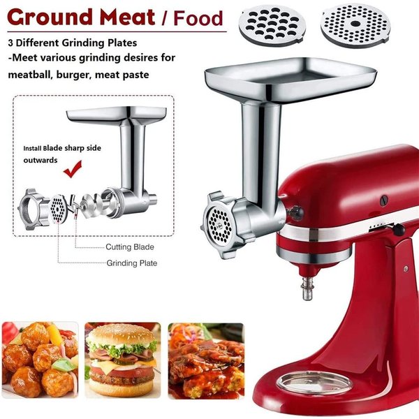 メタルフードグラインダーアタッチメント Gvode スタンドミキサー用 KitchenAid キッチンエイド対応