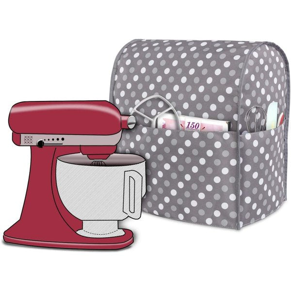 スタンドミキサー用保護カバー Luxja 4.2L&4.7L グレイ水玉 KitchenAid キッチンエイド対応