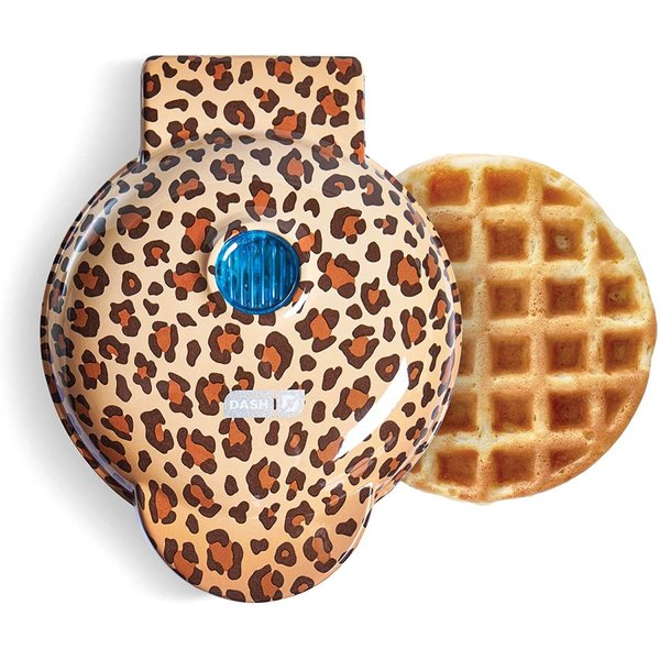 ダッシュ ミニワッフルメーカー 直径10センチ オレンジレパード Dash DMW100LP 豹柄
