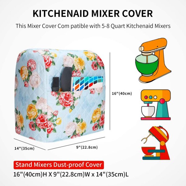 スタンドミキサー用カバー TUYU フラワープリント KitchenAid キッチンエイド対応