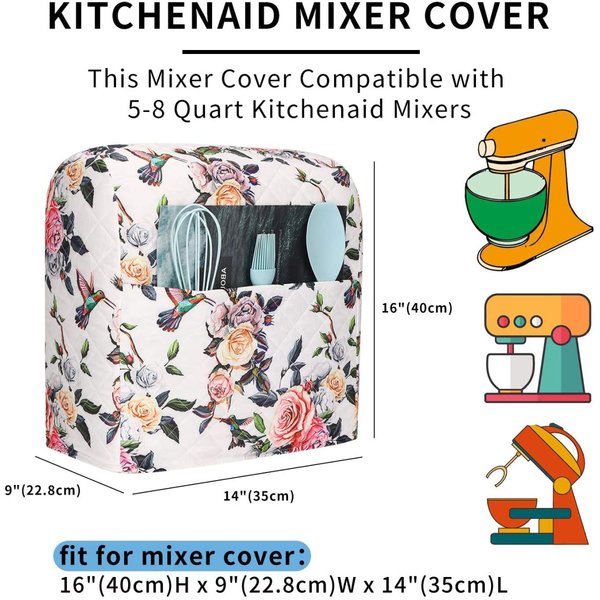 CEMGYIUK ミキサーダストカバー KitchenAid キッチンエイド対応 ローズプリント