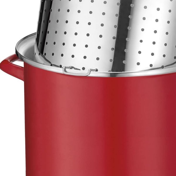 クイジナート シェフクラシック11.3L(12-Qt) 蓋付きエナメルスチール深鍋 Cuisinart レッド