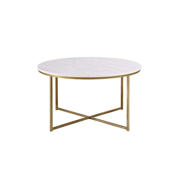 リビング コーヒー テーブル ゴールドアメリカ輸入家具 マーブル柄 アメリカ輸入家具 36" Coffee Table