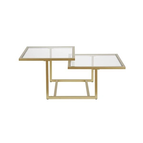 コーヒーテーブル リビングテーブル ガラス Golden Brass