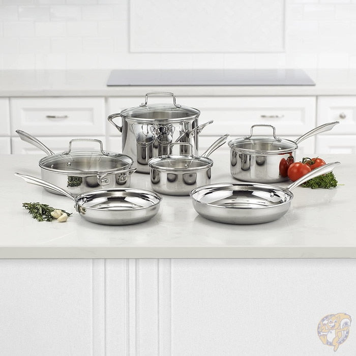 クイジナート Cuisinart クラッシック 三層ステンレス 鍋フライパンセット 10個 シルバー