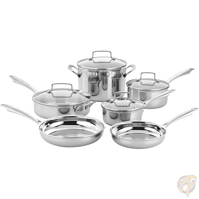 クイジナート Cuisinart クラッシック 三層ステンレス 鍋フライパンセット 10個 シルバー
