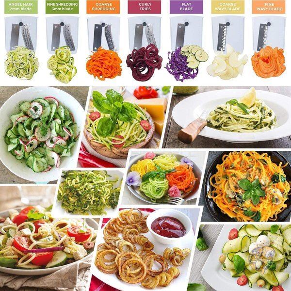 スパイラライザー ベジタブルスライサー 7種刃 Spiralizer かつらむき器