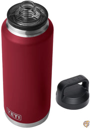 YETI Rambler 46オンスボトル 真空断熱 ステンレススチール チャグキャップ付き ハーベストレッド
