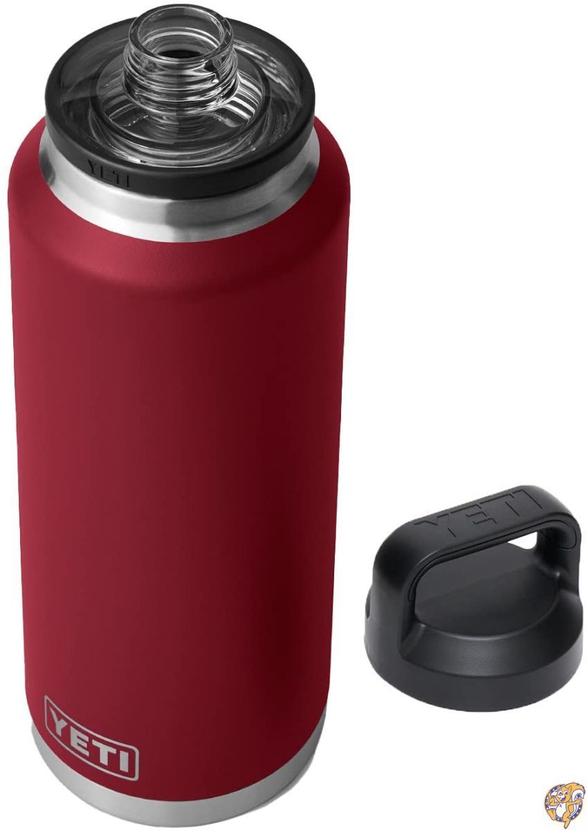 YETI Rambler 46オンスボトル 真空断熱 ステンレススチール チャグキャップ付き ハーベストレッド