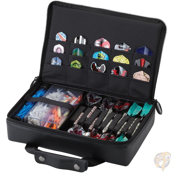 Casemaster ザ プロ レザーレット ダーツケース ポケット15か所 ダーツ9本収納可能