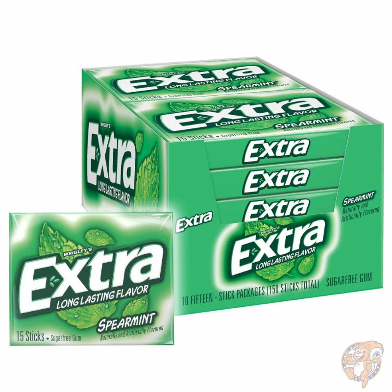 エクストラ EXTRA Spearmint スペアミント シュガーフリー ガム 15枚入り×10パックセット