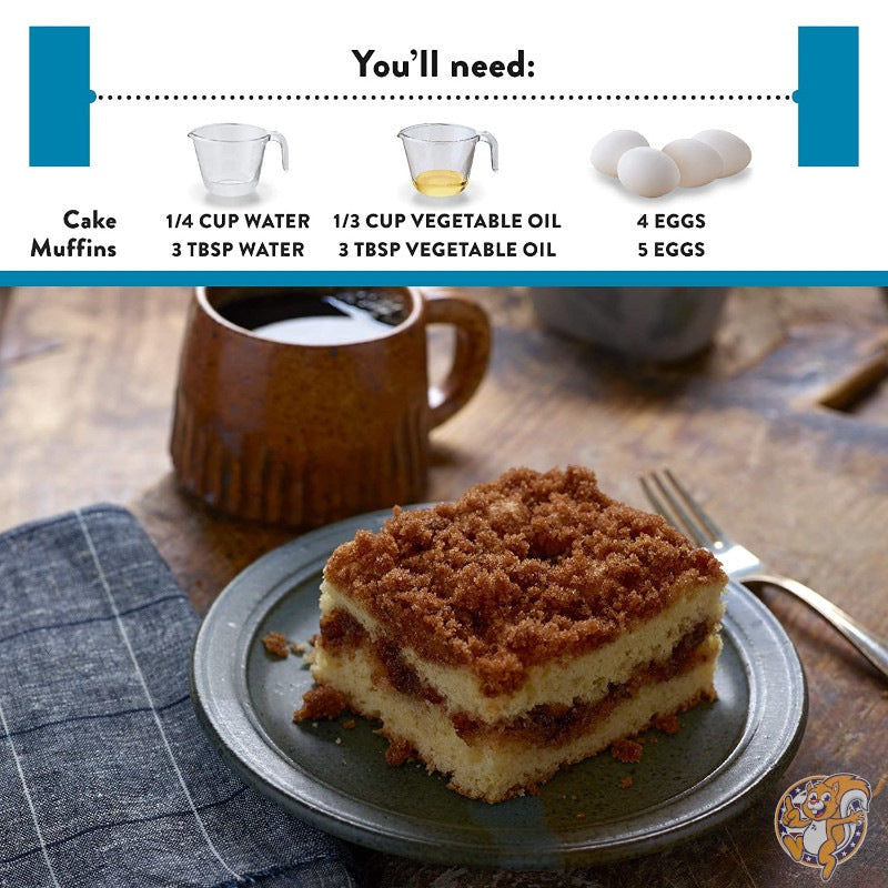 Krusteaz グルテンフリー クラムケーキミックス Crumb Cake シナモン 566g (20オンス)×8箱入り