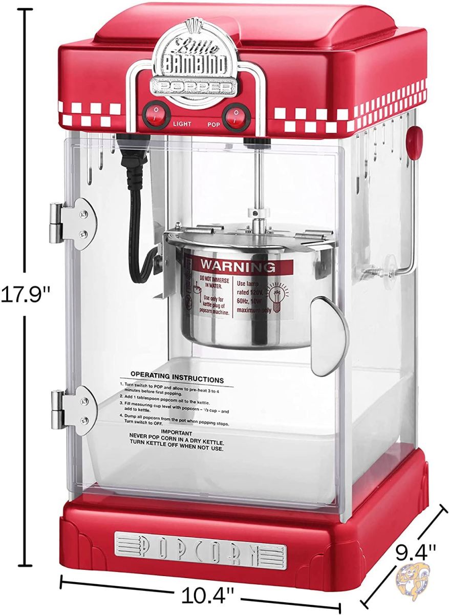 Great Northern Popcorn Company 6075 ビッグバンビーノ ブラック グレートノーザンポップコーン - ビッグバンビーノ 4オンス レトロスタイル