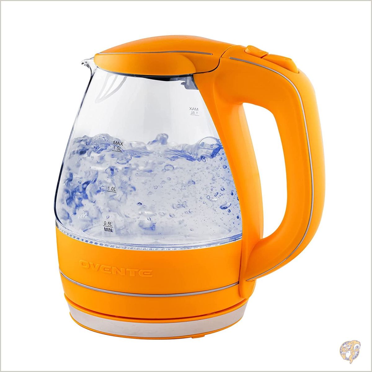 【並行輸入】Ovente KG83O Glass Electric Kettle, 1.5 L, Orange 電気ケトル