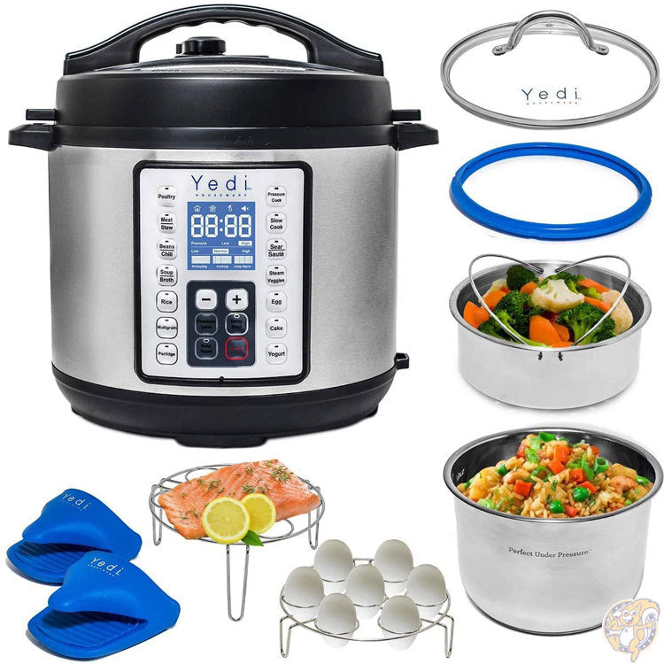 Yedi Houseware エディハウスウェア 電気圧力鍋 6L(2-5人向け)大容量 付属品10点セット炊飯器