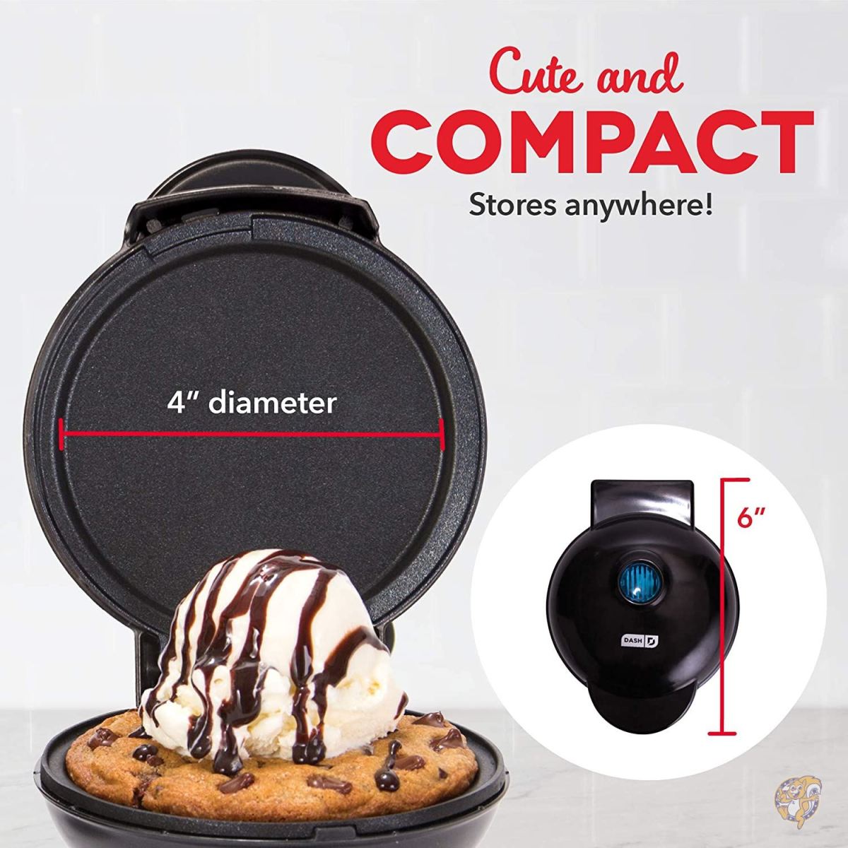 Dash Mini Maker Pancakes/Cookies/Eggs, Black [並行輸入品]