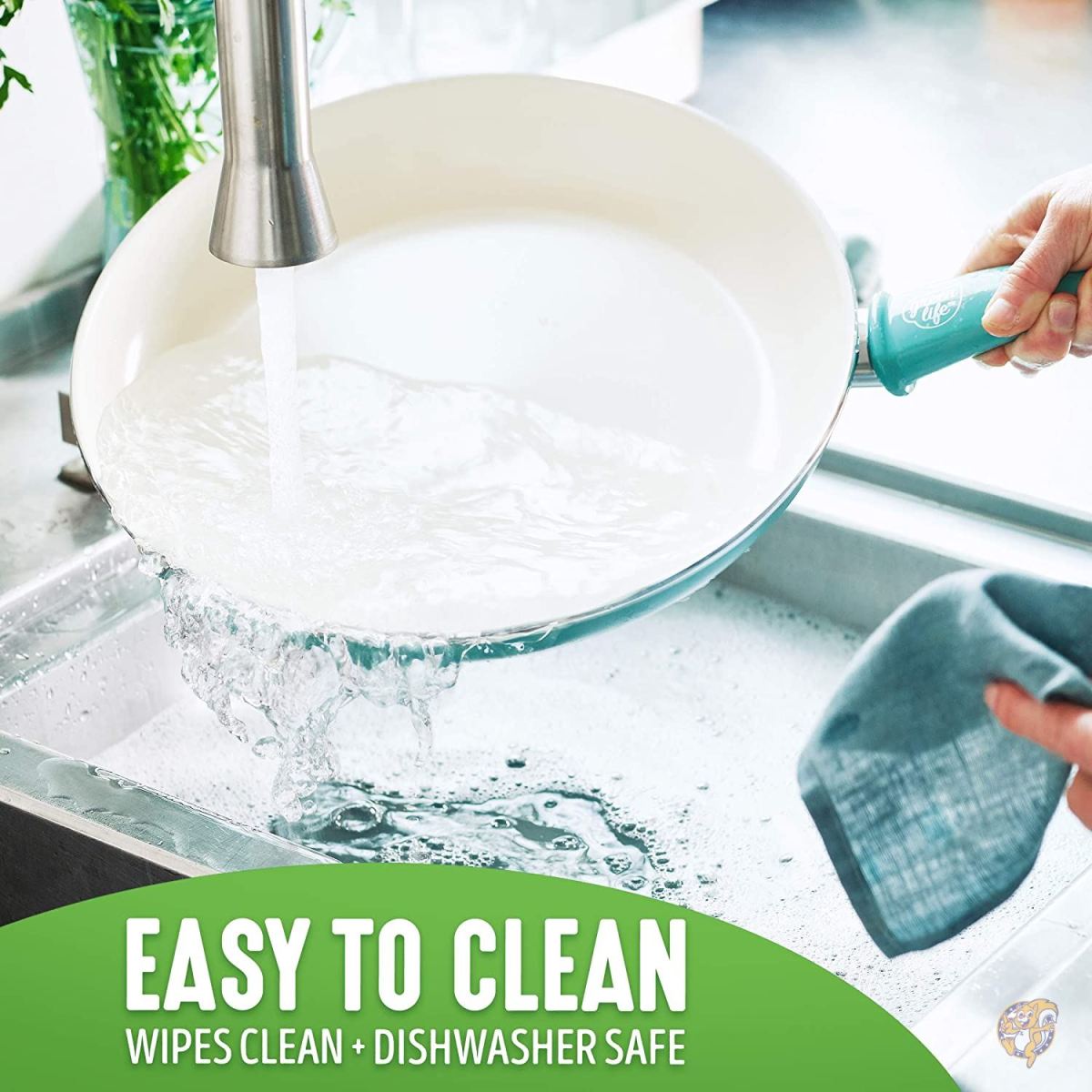GreenLife 2 Piece Non-Stick Ceramic 7 Inch and 10 Inch Fry Pan Set with Soft Grip, Turquoise by GreenPan [並行輸入品]