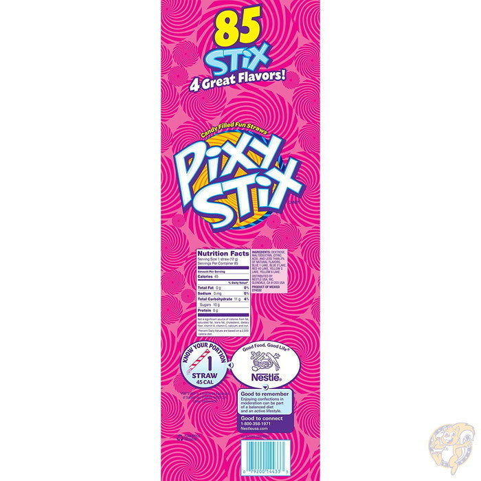 楽しいストローキャンディー Pixy Stix Candy Filled Fun Straws 4種類の味 12 g (85本入り) 海外お菓子
