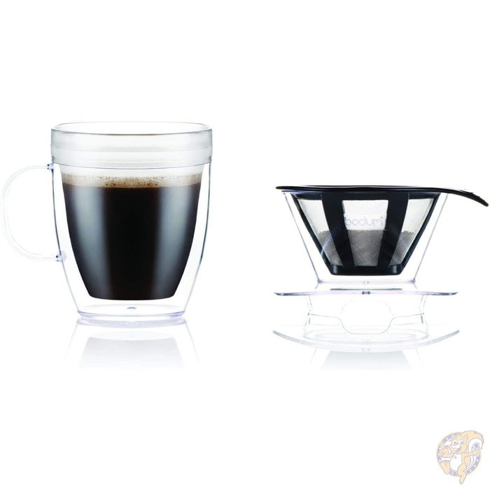 ボダム Bodum ポアオーバー コーヒードリッパー セット ダブルウォール真空 マグ フィルター(340g)