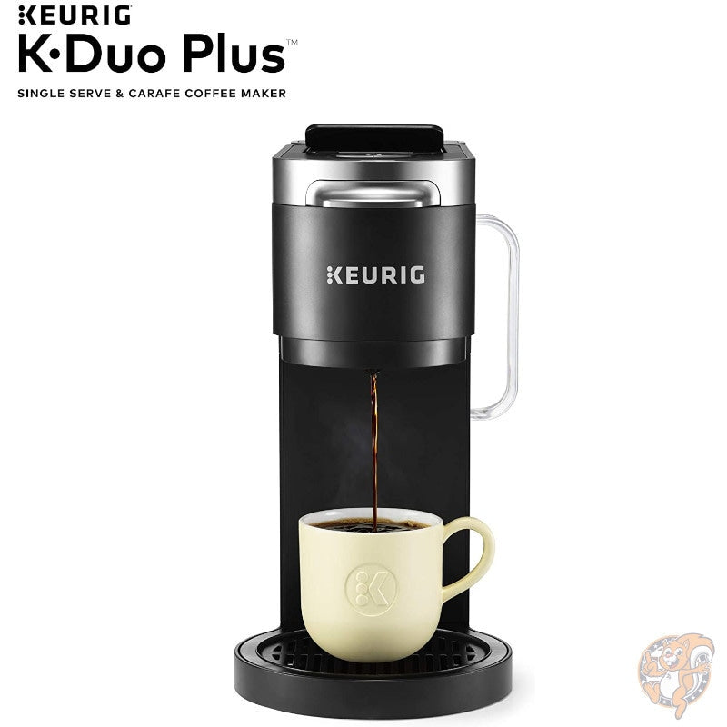 Keurig K-Duo Plus Coffee Maker、シングルサーブ、12カップのカラフェのドリップのコーヒービール醸造所、Kカップのさようなら、挽いたコーヒー、黒