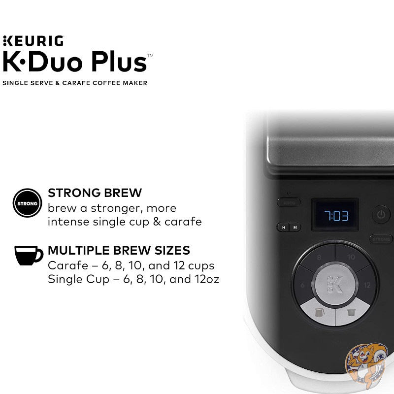 Keurig K-Duo Plus Coffee Maker、シングルサーブ、12カップのカラフェのドリップのコーヒービール醸造所、Kカップのさようなら、挽いたコーヒー、黒