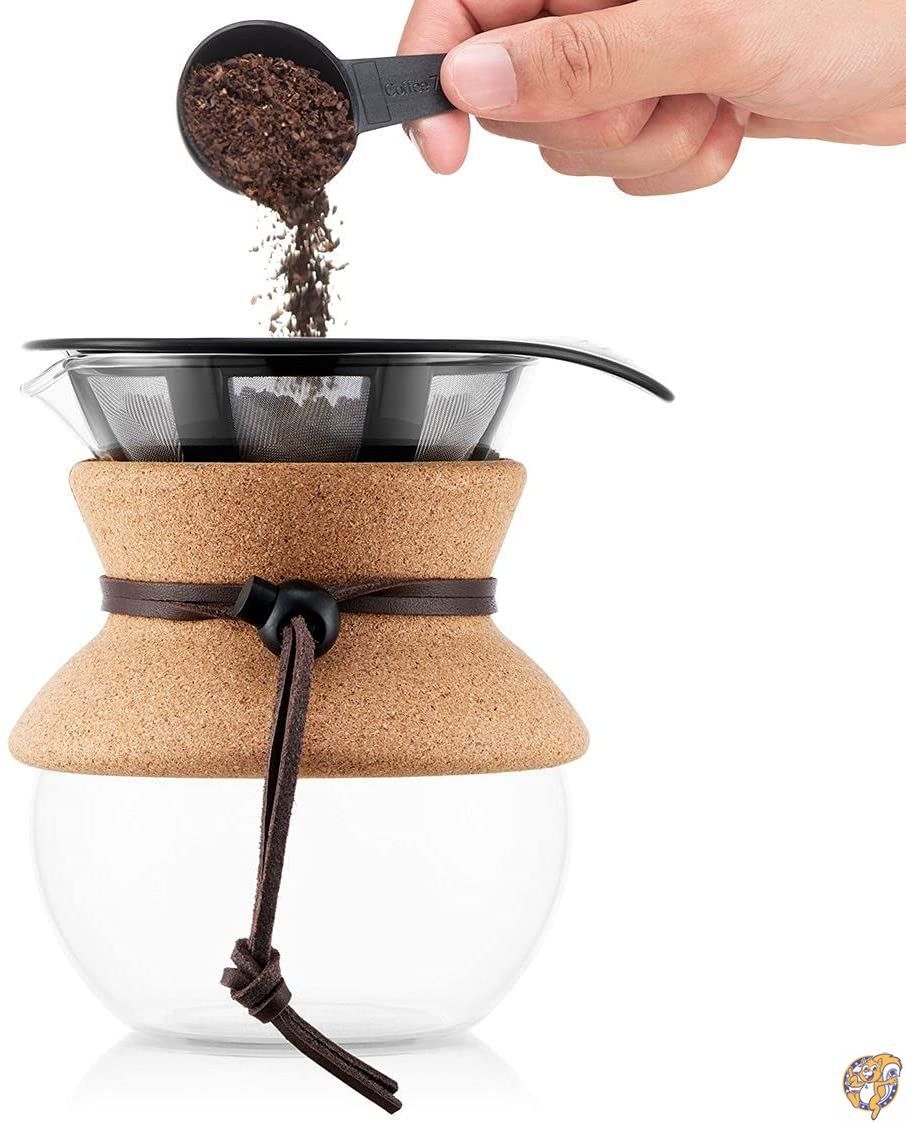 BODUM ボダム POUR OVER プアオーバー ステンレスメッシュフィルター ドリップ式 コーヒーメーカー 500ml コルクカバー付き